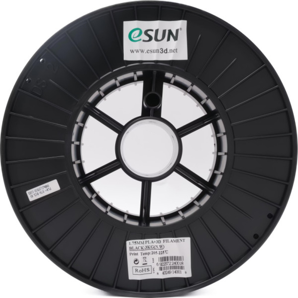 Пластик для 3D-принтера eSUN PLA+ 1.75мм, 3кг, Black (PLA+175B3)