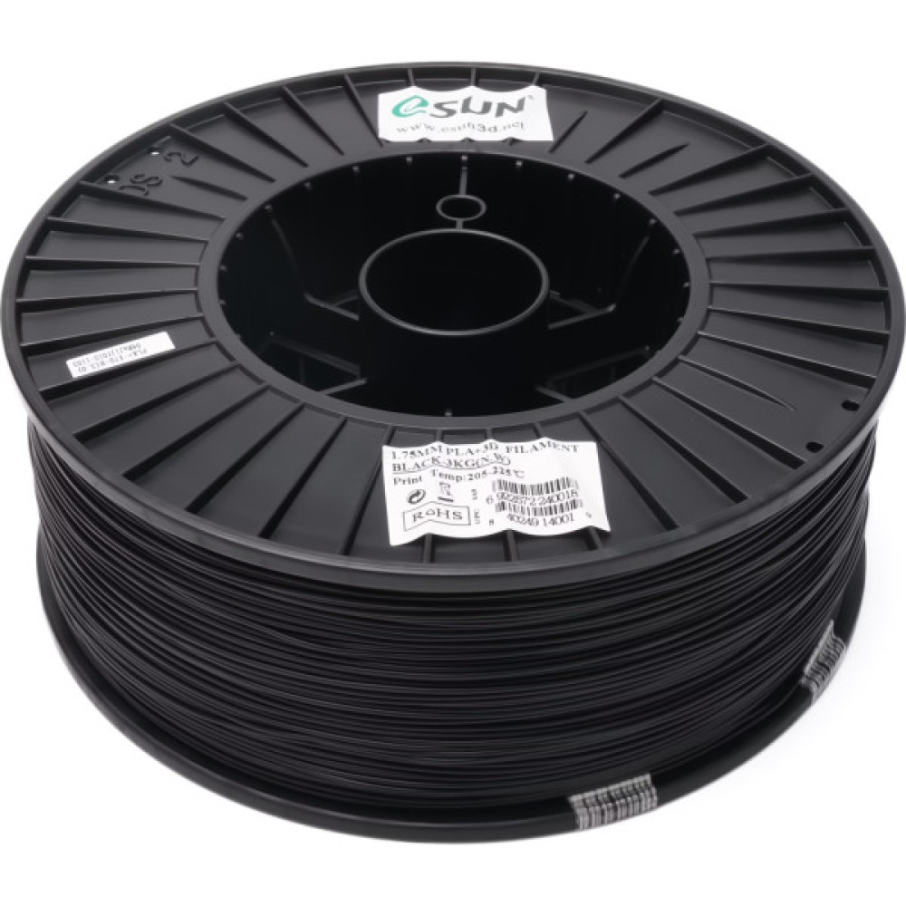 Пластик для 3D-принтера eSUN PLA+ 1.75мм, 3кг, Black (PLA+175B3)