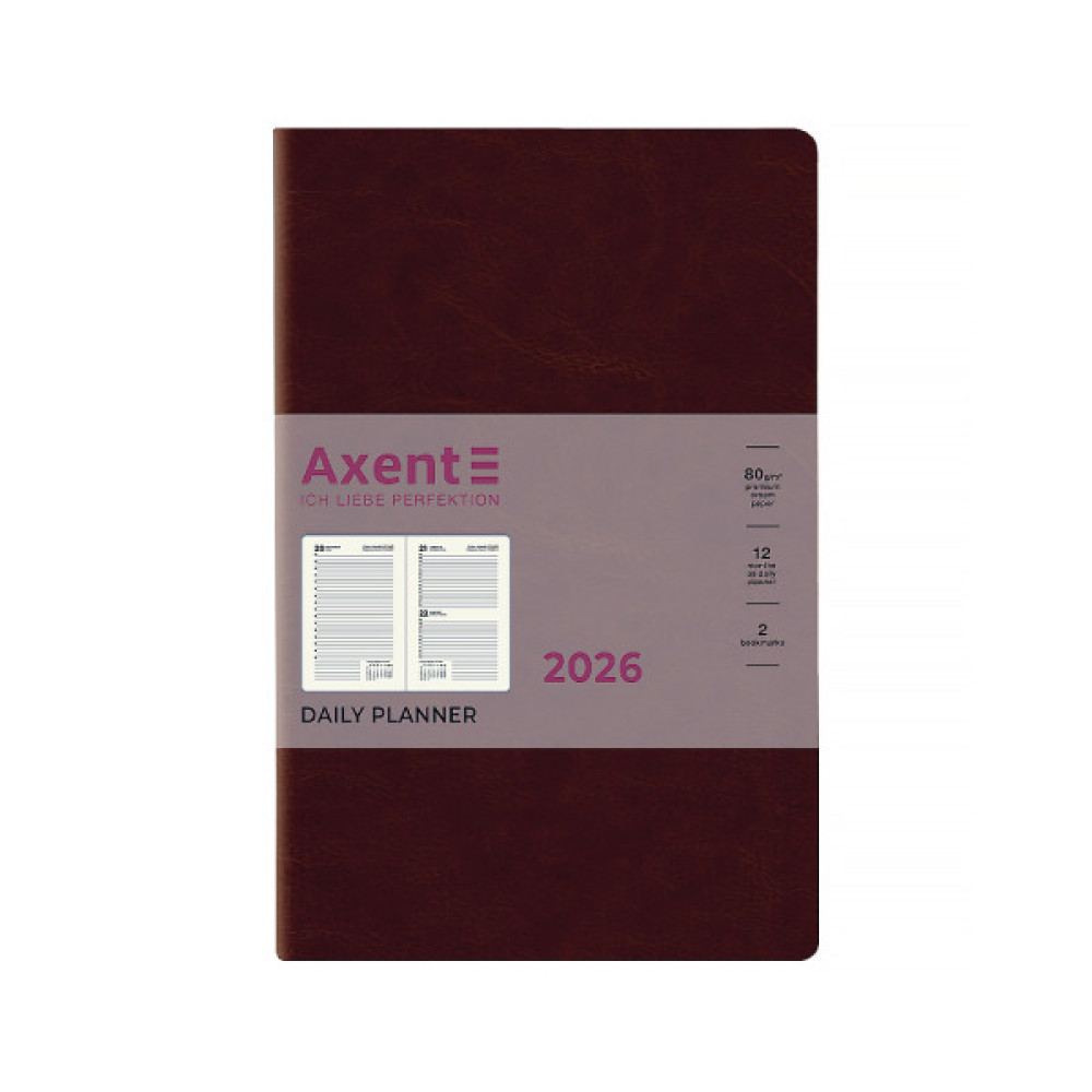 Тижневик Axent датований 2026 Partner City Soft, 145х210, коричневий (8821-26-05-A)