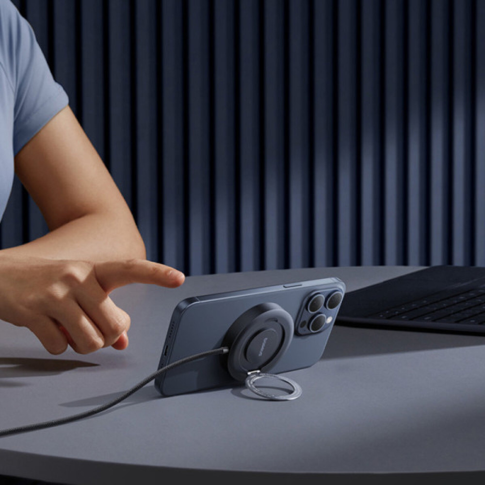 Зарядний пристрій Baseus Simple Mini4 Magnetic Wireless Charging Stand Qi2 15W Cosmic Black (P10273300121-01)