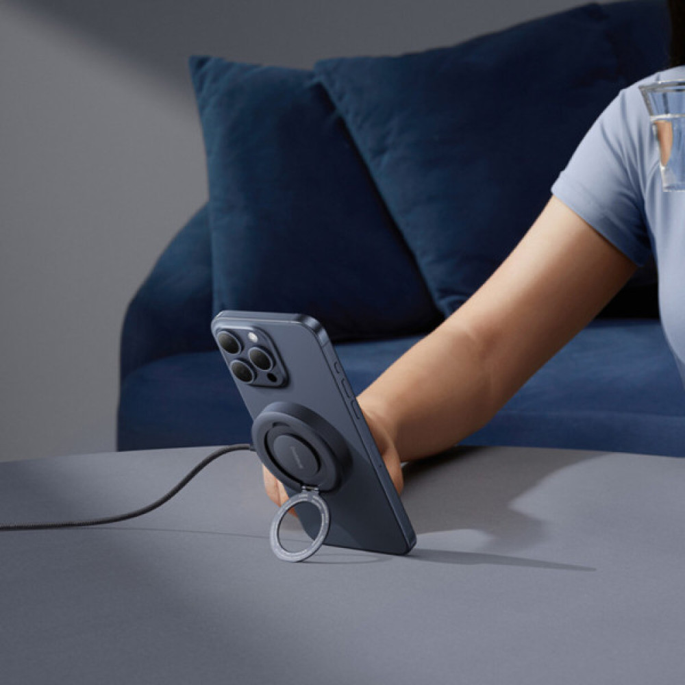 Зарядний пристрій Baseus Simple Mini4 Magnetic Wireless Charging Stand Qi2 15W Cosmic Black (P10273300121-01)