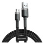 Дата кабель USB 2.0 AM to Micro 5P 0.5m Cafule 2.4A Black-Grey Baseus (CAMKLF-AG1)