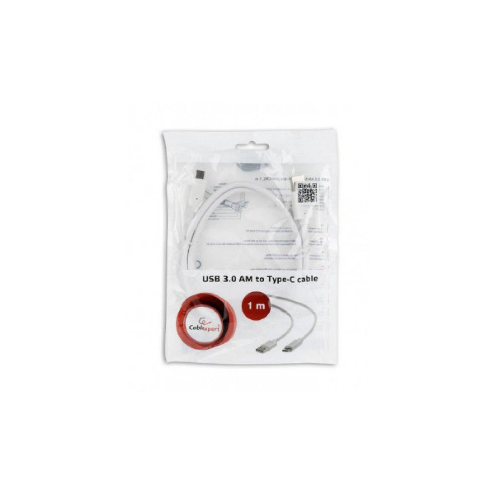 Дата кабель USB 3.0 AM to USB-C 1.0m Cablexpert (CCP-USB3-AMCM-1M-W)
