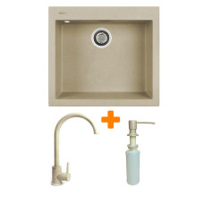 Набір кухонний Adamant Univer, штучний камінь, квадрат, без крила, 560х500х200мм, чаша - 1, врізна, Сахара + змішувач та дозатор Набір кухонний Adamant Univer, штучний камінь, квадрат, без крила, 560х500х200мм, чаша - 1, врізна, Сахара + змішувач та дозатор