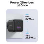 Зарядний пристрій Ugreen USB + USB-C GaN 30W X516 black (65014)