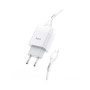 Зарядний пристрій HOCO C72A Glorious USB + cable Lightning 10.5W White (6931474712998) Зарядний пристрій HOCO C72A Glorious USB + cable Lightning 10.5W White (6931474712998)