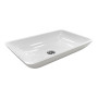 Раковина, умивальник Adamant LOWER, штучний камінь, прямокут., без отвору для змішувача та переливу, 560x360x100мм, накладний, білий