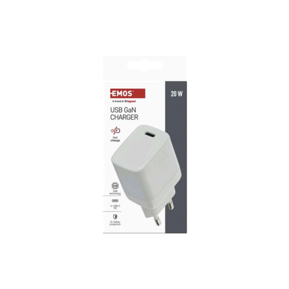 Зарядний пристрій EMOS V01G20 USB-C PD20W GaN (V01G20)