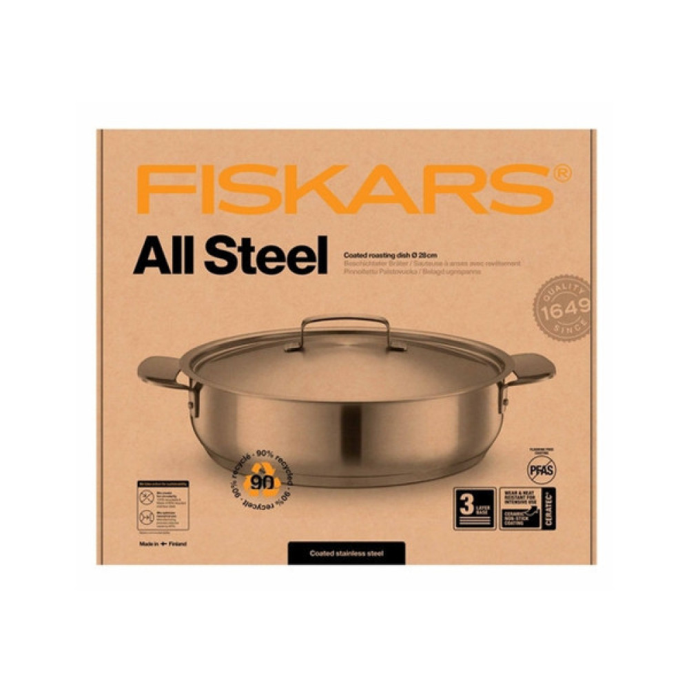 Сотейник Fiskars Norden глибокий з кришкою 28 см (1067635)