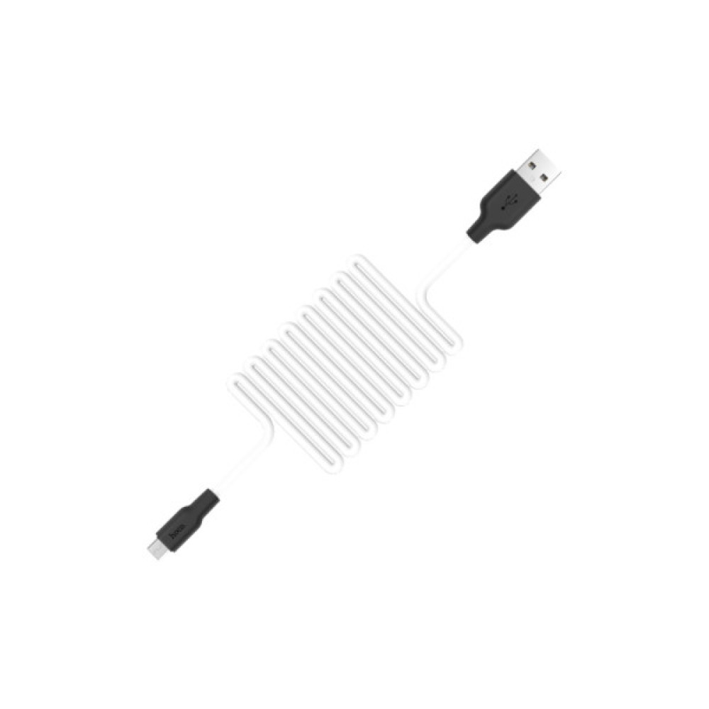 Дата кабель USB 2.0 AM to Micro 5P 1.0m 2A silicone X21 black+white HOCO (6957531071389)