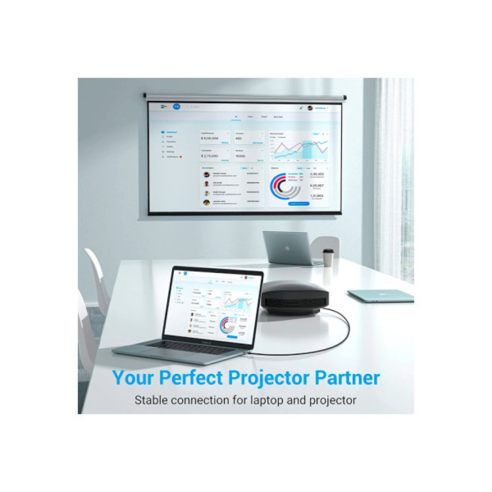 Кабель мультимедійний USB-C to HDMI M 1.5m 4K60Hz Thunderbolt 3 HDCP2.2 black VENTION (CRBBG)