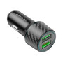 Зарядний пристрій BOROFONE 2xUSB QC3.0 36W car adapter black (6941991101205)