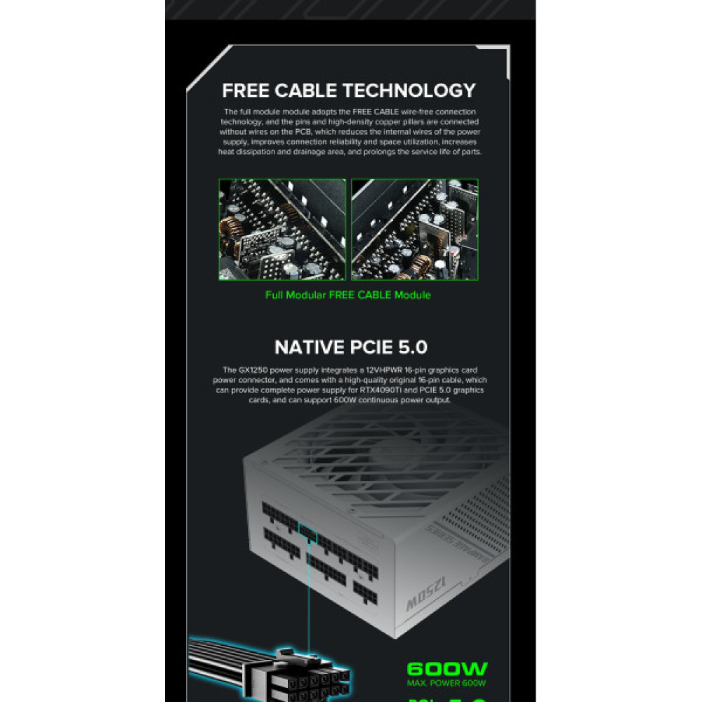 GAMEMAX GX-1250 PRO WT (ATX3.0PCIe5.0)