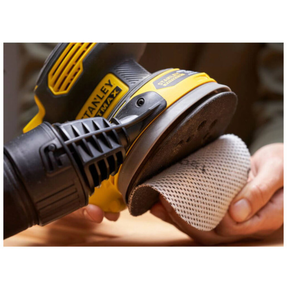 Шліфувальна машина Stanley ексцентрикова акумуляторна FatMax, безщіткова, Li-Ion 18В, 2Ah, 125 мм, 12000 об/хв (SFMCW220D1S)