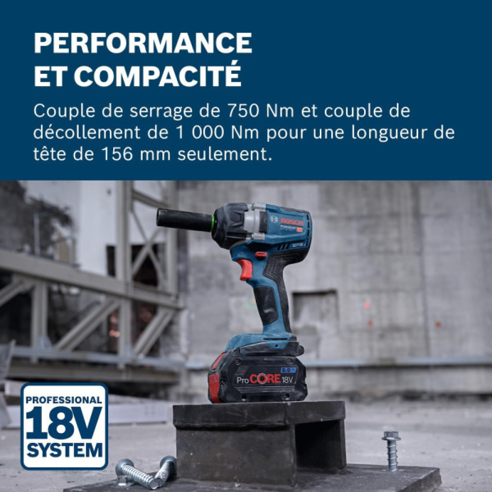 Гайковерт ударний Bosch Professional GDS 18V-750C 18В до 3000об·хв 270/380/750Нм квадрат 1/2" 1.7кг без АКБ та ЗП