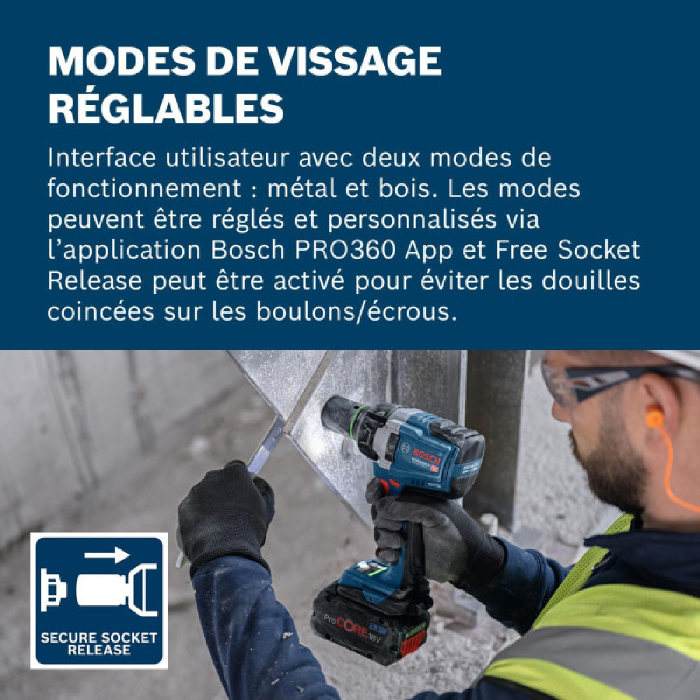 Гайковерт ударний Bosch Professional GDS 18V-750C 18В до 3000об·хв 270/380/750Нм квадрат 1/2" 1.7кг без АКБ та ЗП