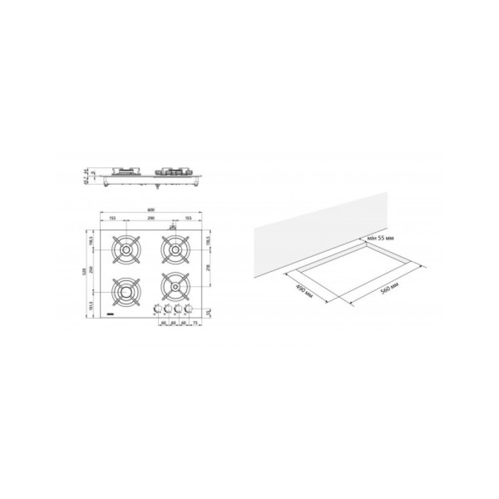 Варочна поверхня Eleyus ASTRA 60 WH CF