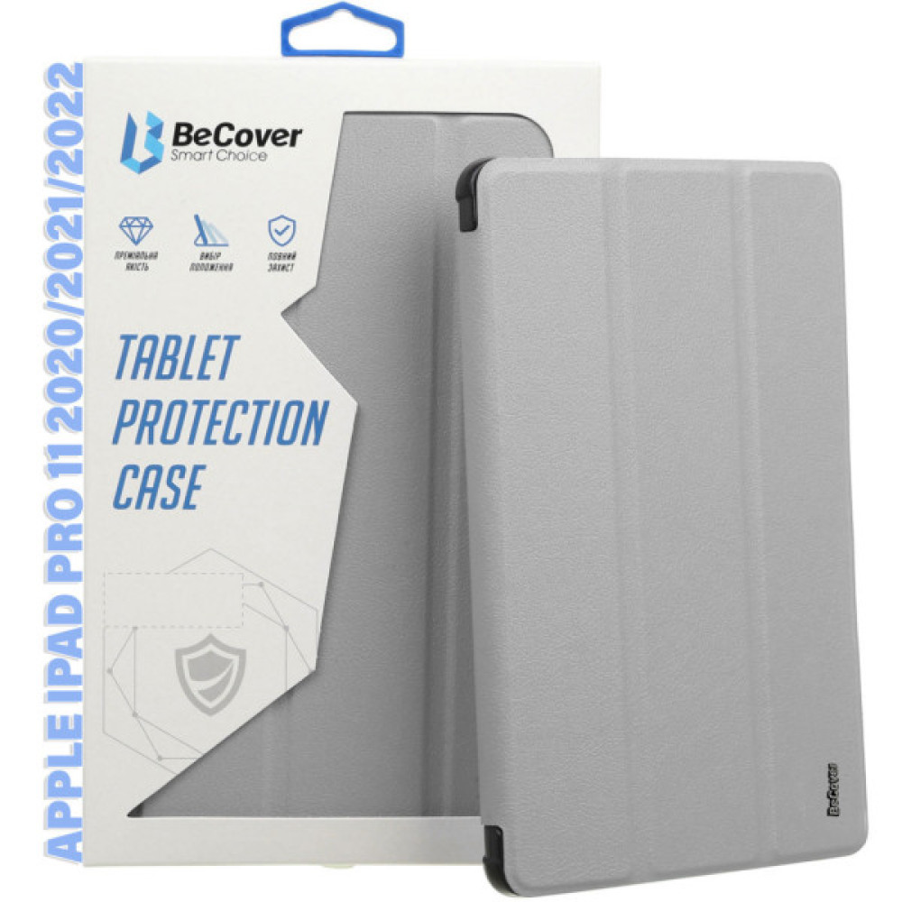 Чохол до планшета BeCover Tri Fold Hard TPU Apple iPad Pro 11 2020/2021/2022 Gray (711111) Чохол до планшета BeCover Tri Fold Hard TPU Apple iPad Pro 11 2020/2021/2022 Gray (711111)