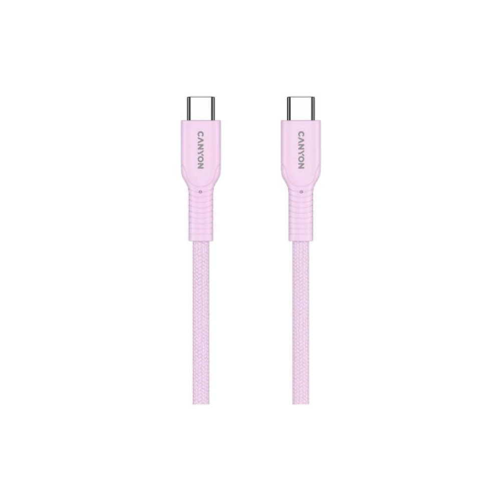 Дата кабель USB-C to USB-C 1.0m OnWire 60CL C-C 60W COLOR Braided 1m Pink Canyon (CND-CCAP60AB10PK)