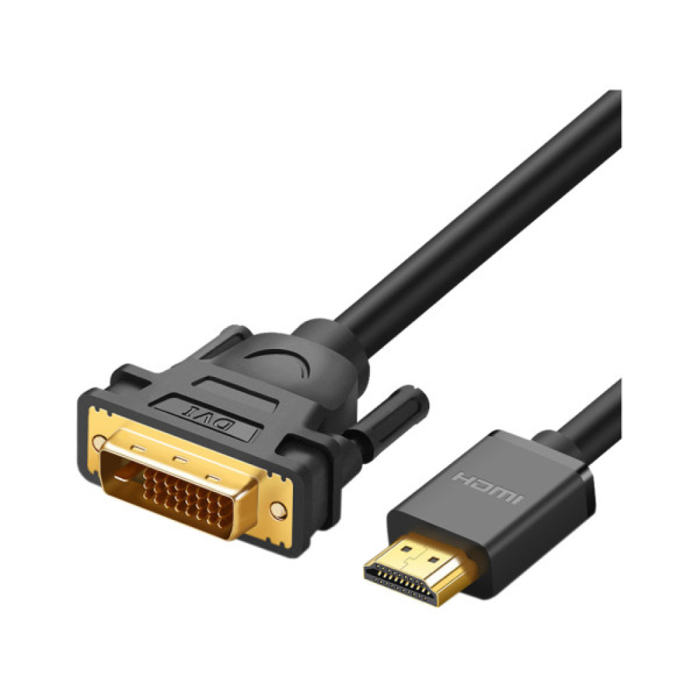 Кабель мультимедійний HDMI M to DVI M 1.0m HD106 black Ugreen (30116) Кабель мультимедійний HDMI M to DVI M 1.0m HD106 black Ugreen (30116)