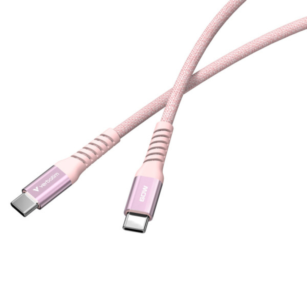 Дата кабель USB-C to USB-C 1.2m Magnetic 60W pink Verbatim (31853)