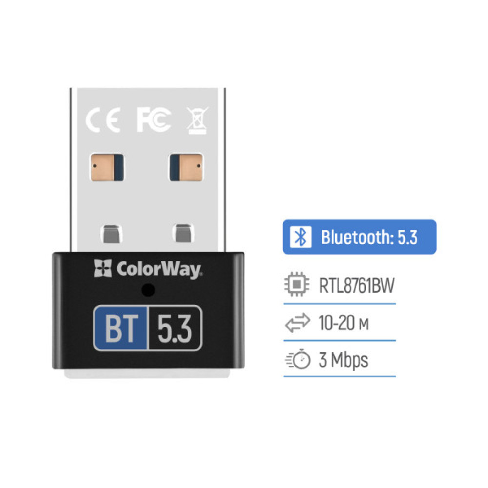 Bluetooth-адаптер ColorWay BT 5.3 (CW-AD-BT53)