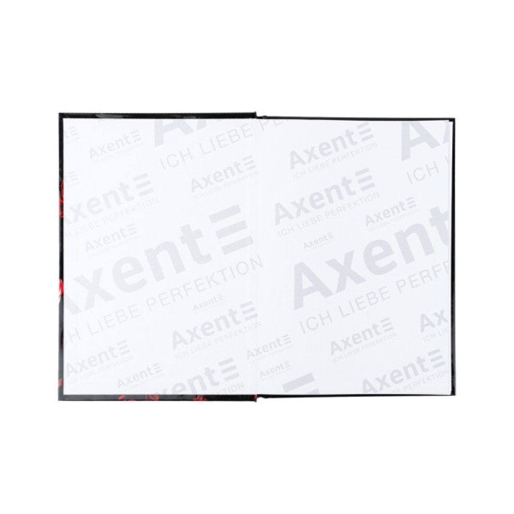 Книга записна Axent Red fleur А5, 96 аркушів, клітинка, тверда обкладинка (8459-3-A)