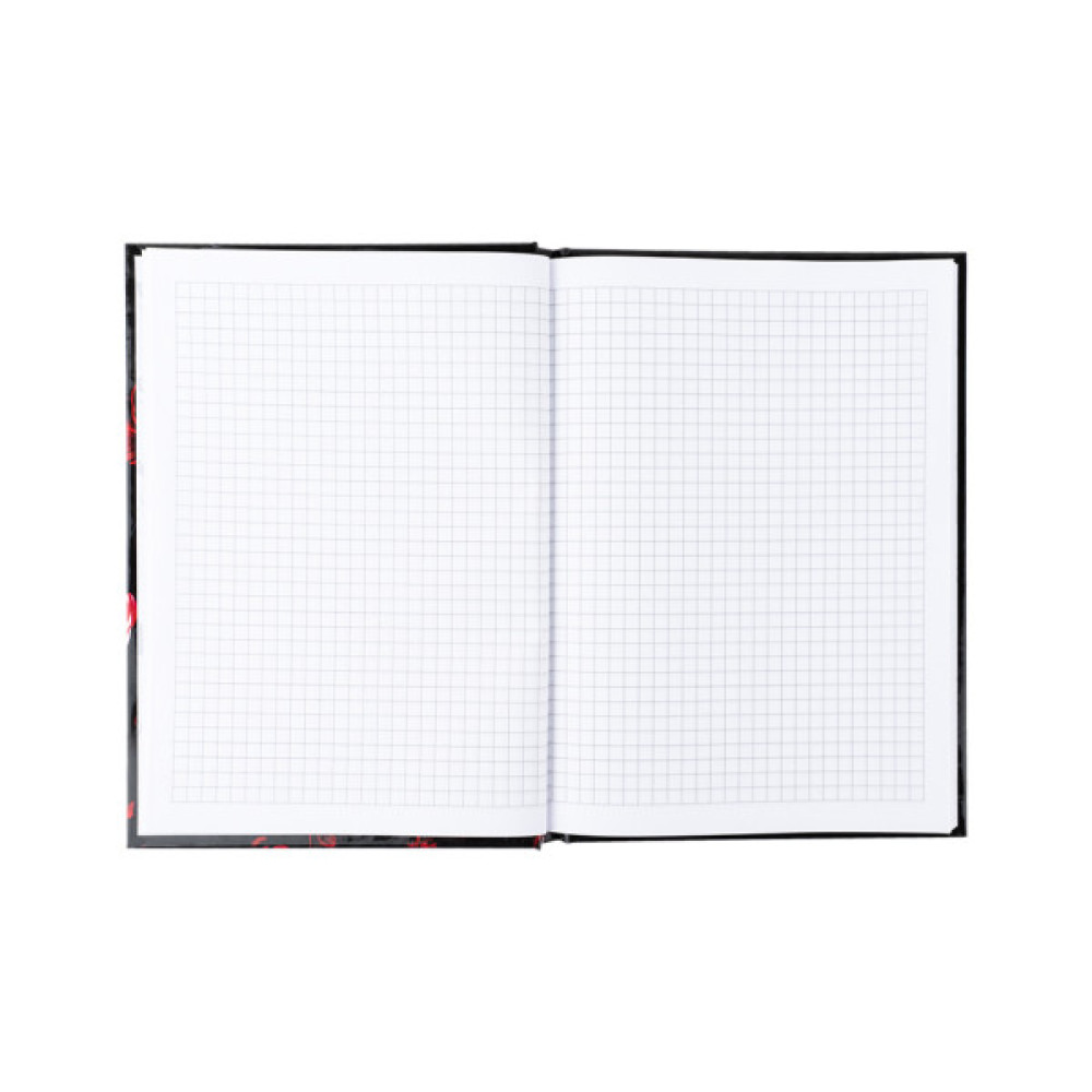 Книга записна Axent Red fleur А5, 96 аркушів, клітинка, тверда обкладинка (8459-3-A)