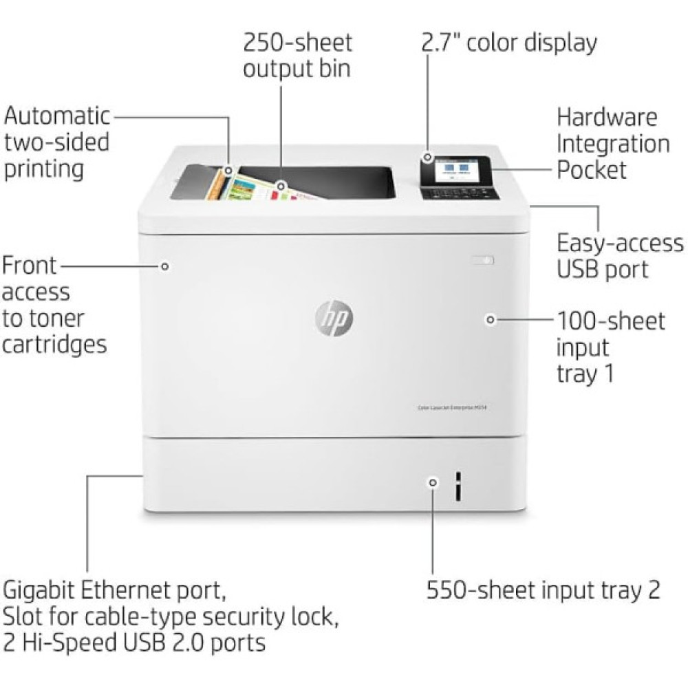 Принтер А4 HP Color LaserJet Enterprise M554dn