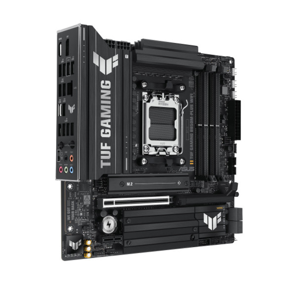 Материнcька плата ASUS TUF GAMING B850M-PLUS WIFI7 sAM5 B850 4xDDR5 M.2 HDMI DP Wi-Fi BT mATX