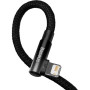 Дата кабель USB 2.0 AM to Lightning 2.0m 2.4A 90° corner black Baseus (CAVP000101)