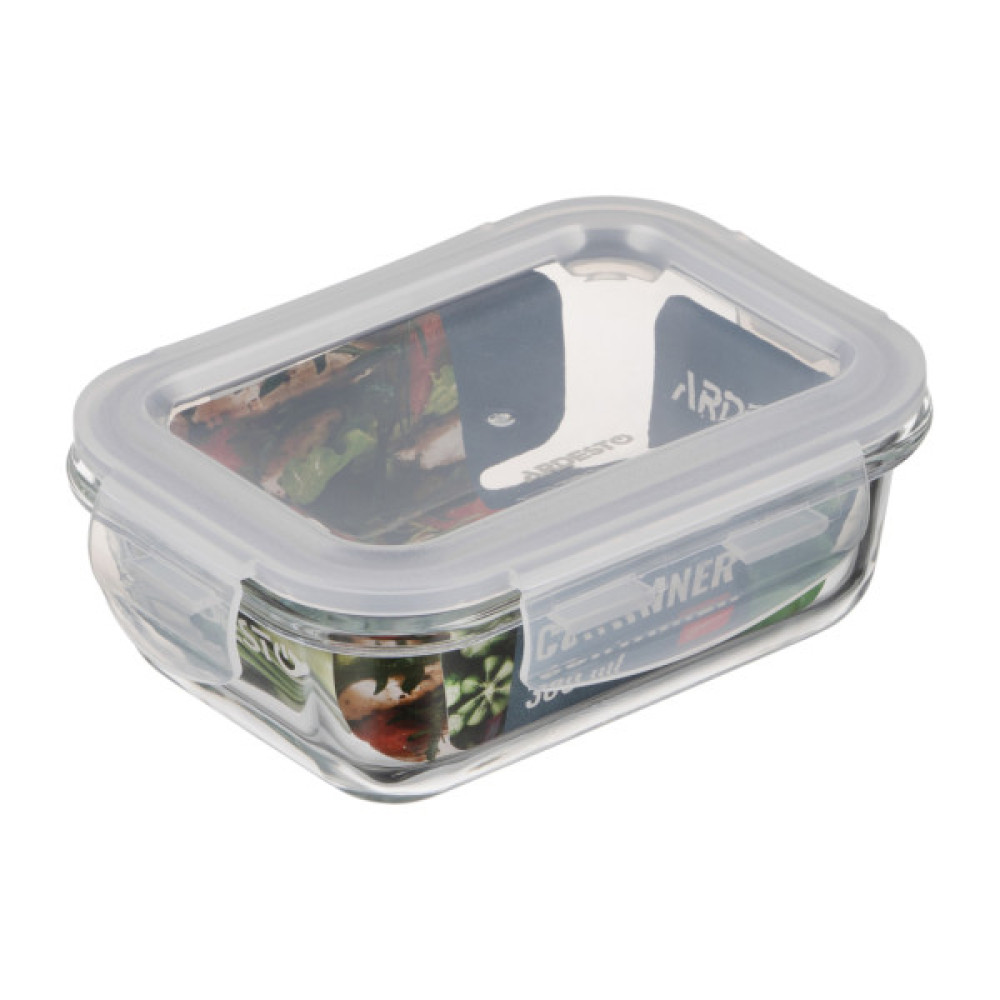 Харчовий контейнер Ardesto Gemini прямокутний, 0.38л, боросилікатне скло, прозорий (AR1240BRC)