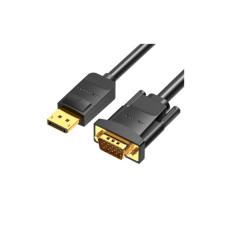 Кабель мультимедійний DisplayPort M to VGA M 1.5m black Vention (HBLBG)