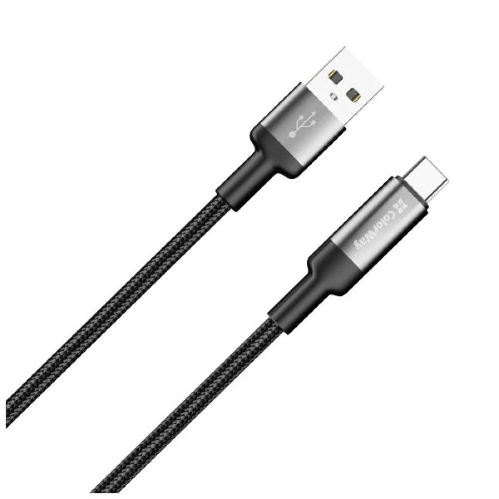 Дата кабель USB 2.0 AM to USB-C 2.0m 6A braided wire black ColorWay (CW-CBUC097-BK)