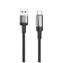 Дата кабель USB 2.0 AM to USB-C 2.0m 6A braided wire black ColorWay (CW-CBUC097-BK)