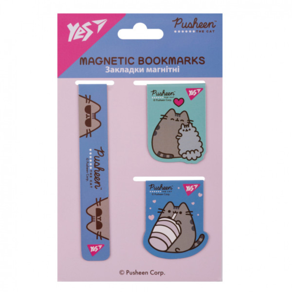 Закладки для книг Yes магнітні Pusheen 3 шт (708348)
