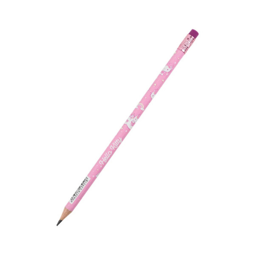 Олівець графітний Kite Hello Kitty круглий, з гумкою, НВ (HK25-056)