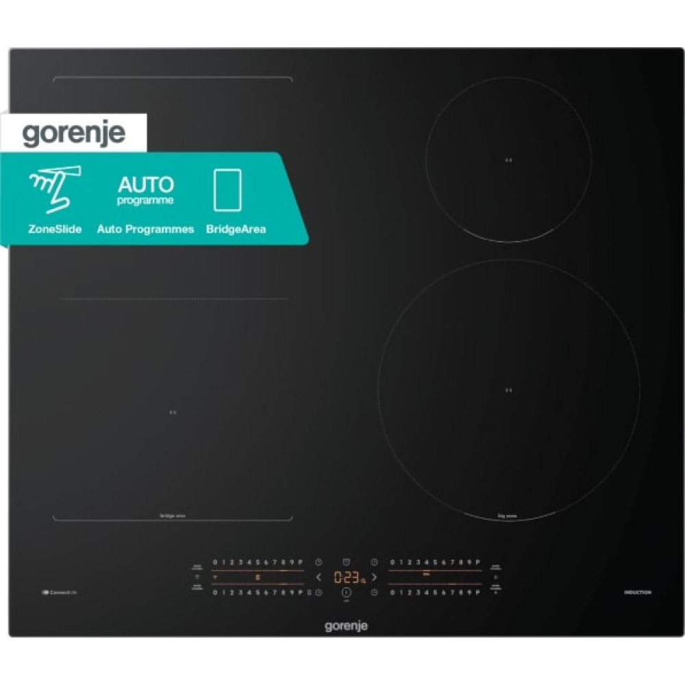 Варильна поверхня Gorenje індукційна, 60см, PowerBoost, SliderTouch, збільшена площа приготування, чорний