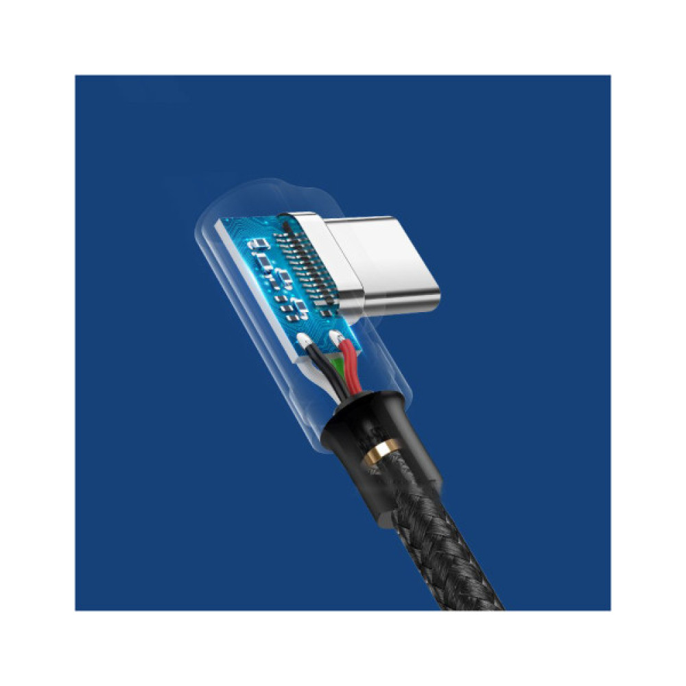 Дата кабель USB 2.0 AM to USB-C 2.0m 3A 90° corner US176 black Ugreen (20857)