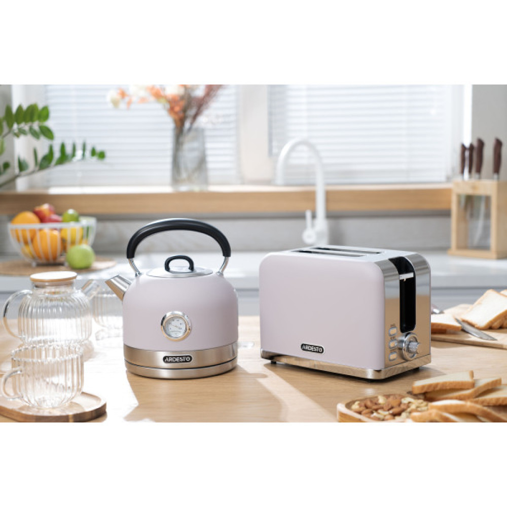 Тостер ARDESTO Lilac Dream, 800Вт, метал, 2 слоти, ліловий+сріблястий