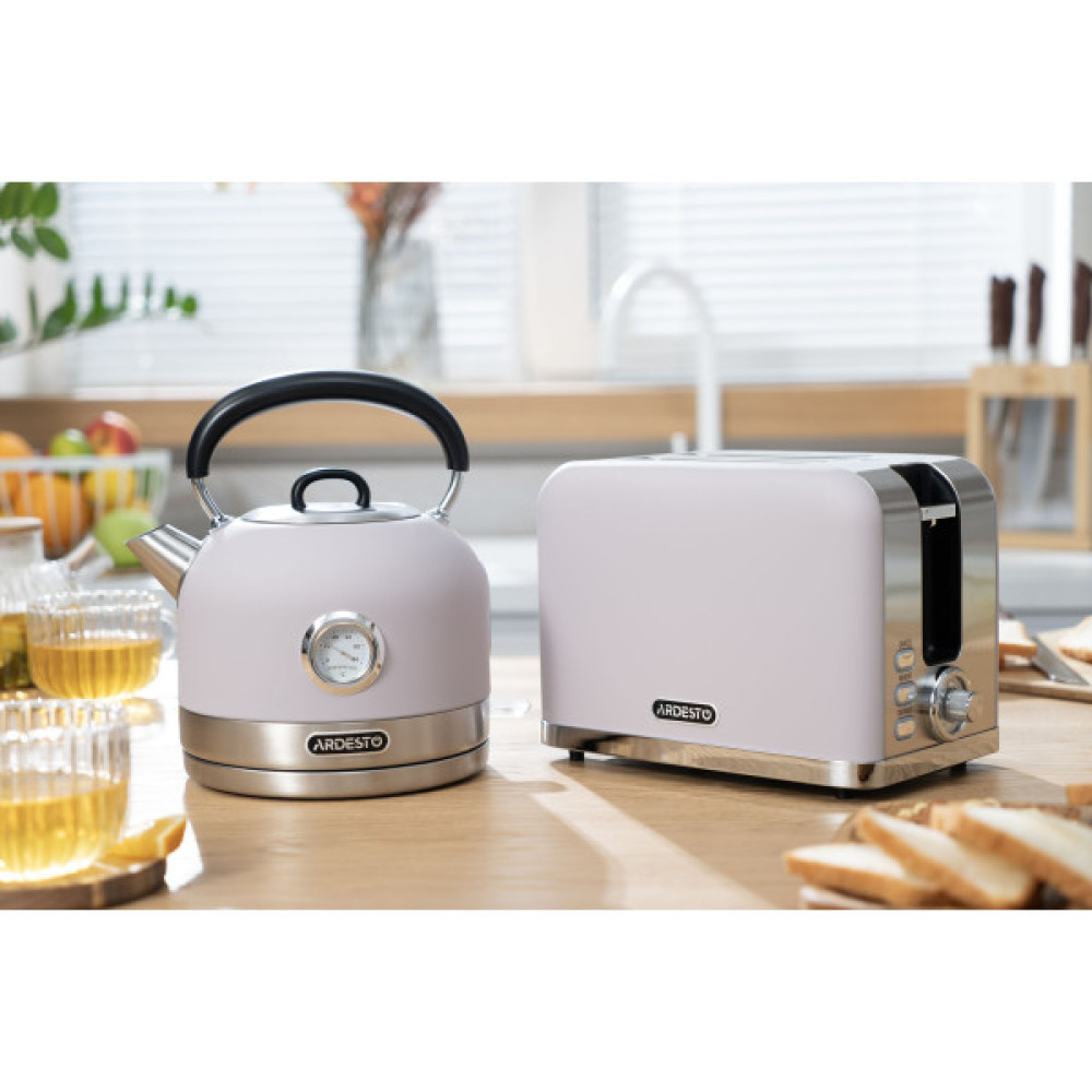 Тостер ARDESTO Lilac Dream, 800Вт, метал, 2 слоти, ліловий+сріблястий