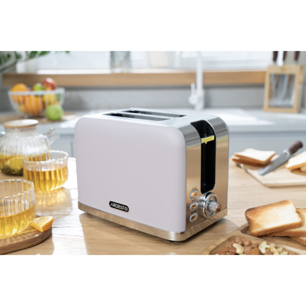 Тостер ARDESTO Lilac Dream, 800Вт, метал, 2 слоти, ліловий+сріблястий