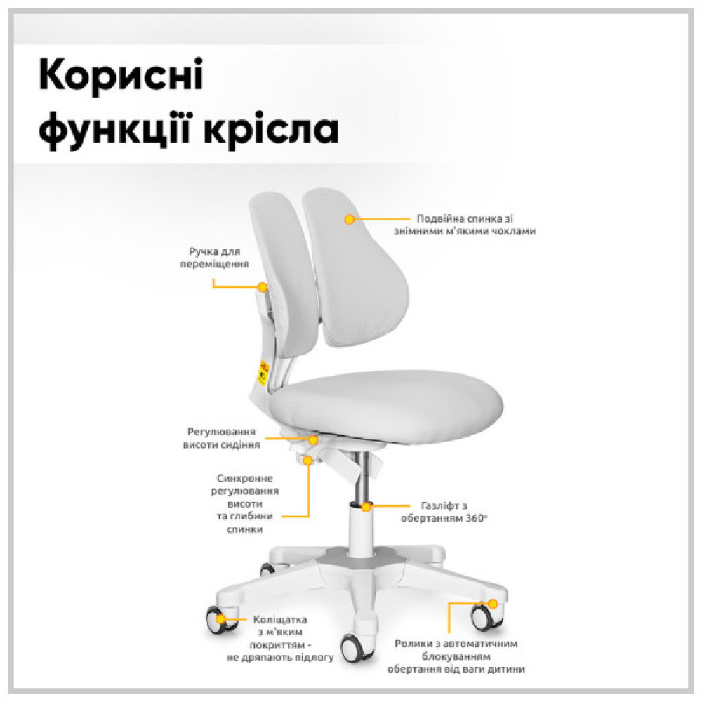 Парта з кріслом ErgoKids TH-330 W/G + Y-208 G