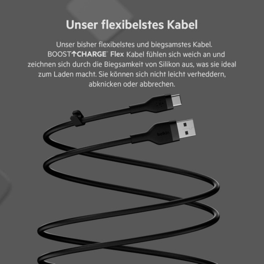 Дата кабель USB 2.0 AM to USB-C 3.0m 15W Black Belkin (CAB008BT3MBK)