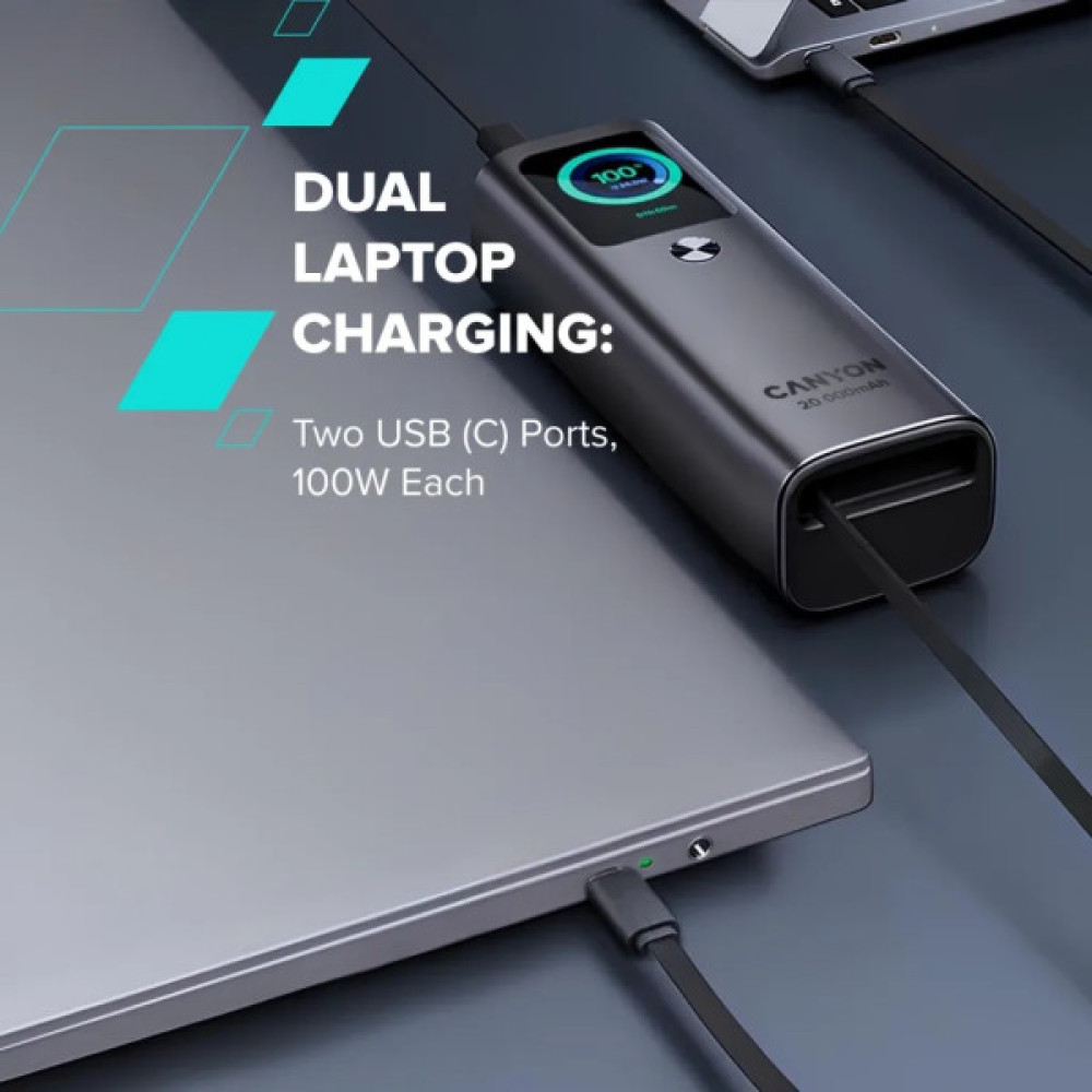 Батарея універсальна Canyon 20000mAh OnPower 265 PD/100W (CNS-CPB265DG)