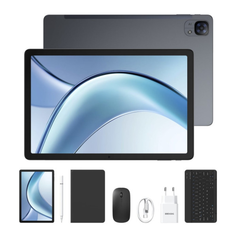 Планшет Doogee Tab E3 11" 8/256GB 4G (LTE) Grey VIP Edition Стилус,чохол,скло,клавіатура,мишка, БЖ (6923740264355)