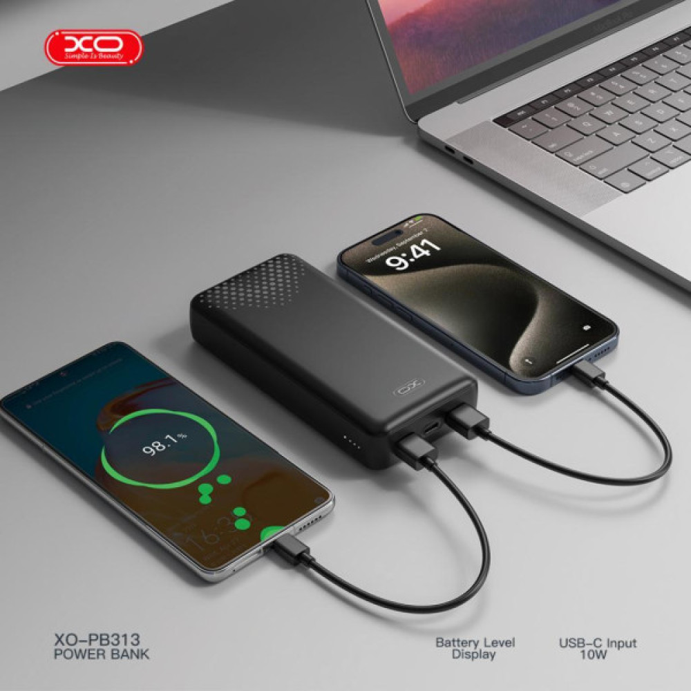 Батарея універсальна XO 20000mAh, 10.5W, black (XO-PB313-BK)
