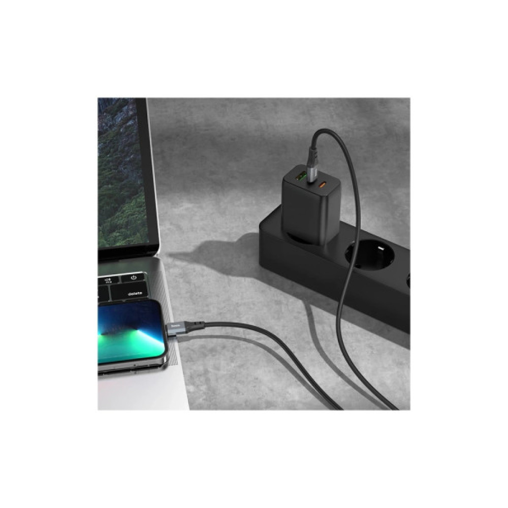 Дата кабель USB-C to Lightning 1.0m PD silicone X86 black HOCO (6931474777898)