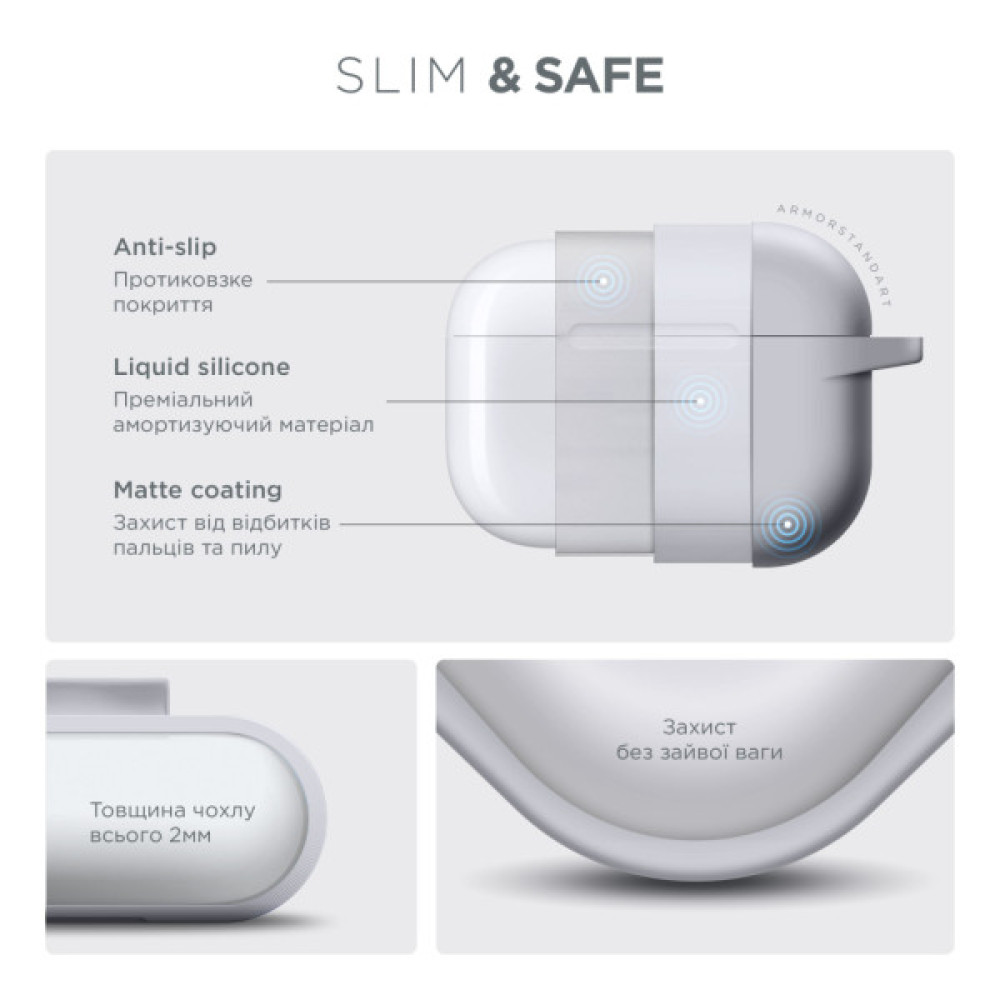 Чохол для навушників Armorstandart Hang Case For Apple AirPods Pro 3 White (ARM88284)