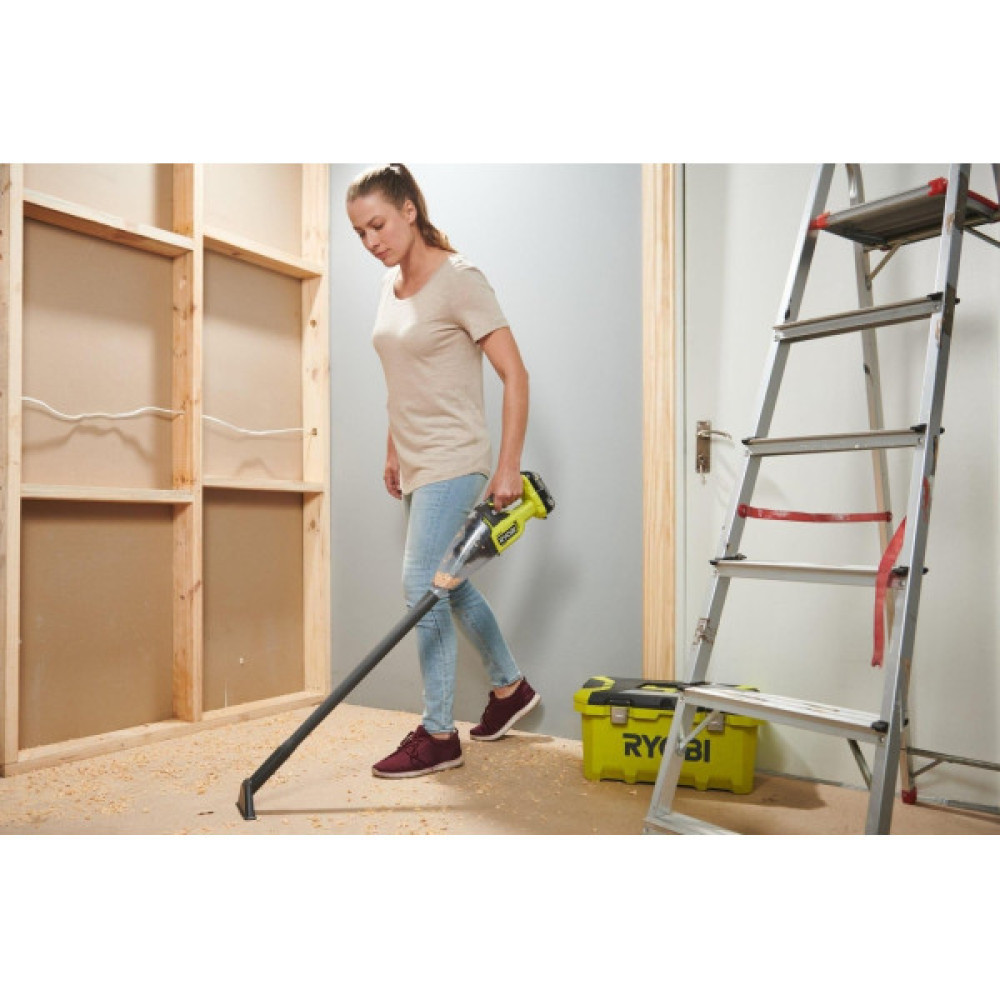 Пилосос акумуляторний Ryobi ONE+ RHV18F-0 18В 34Вт 6.5кПа контейнер 0.6л HEPA11 0.95кг з насадками без АКБ та ЗП